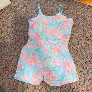 ADORABLE pastel neon floral ruffled baby girl romper